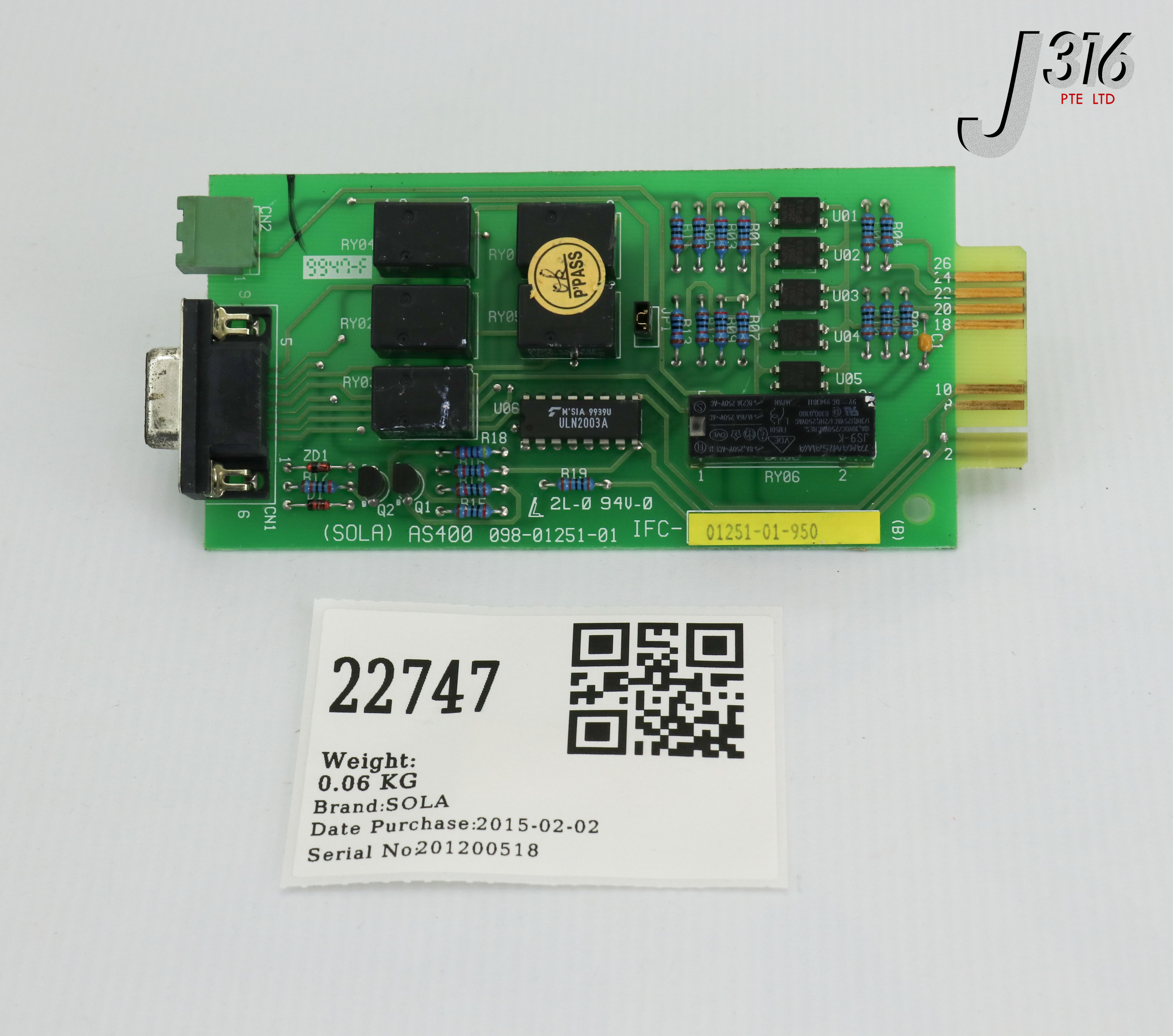 22747 SOLA PCB ASSY, AS400, 098-01251-01 IFC-01251-01-950 | eBay